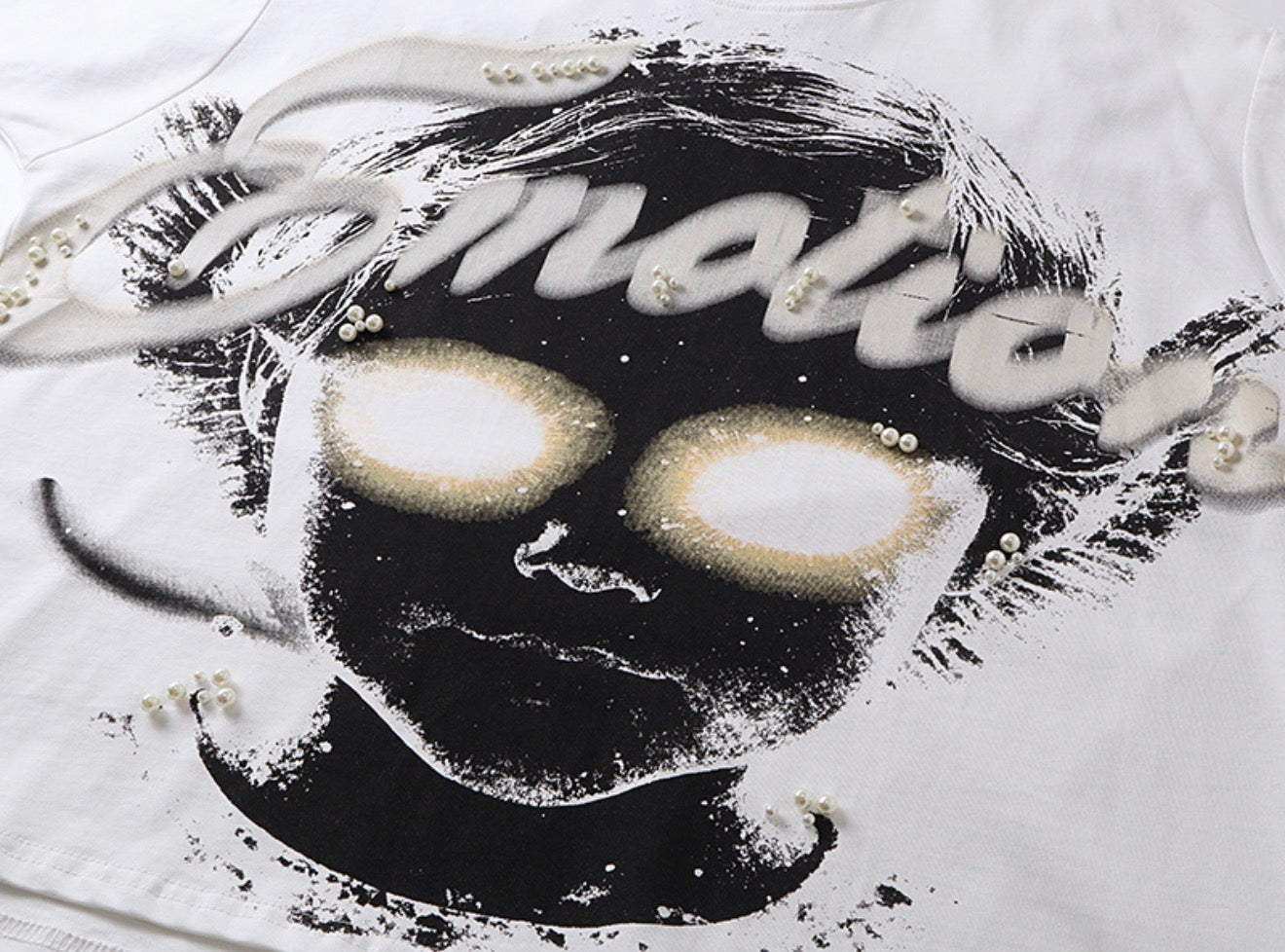 White Shadow Graphic Tee – Premium Fit